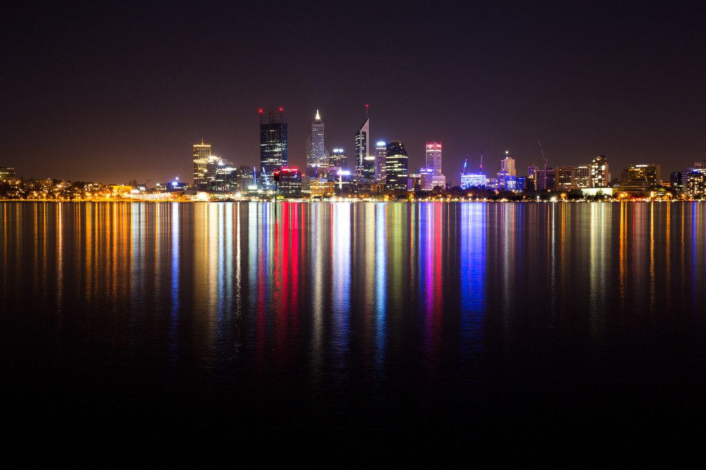 Perth city skyline at night